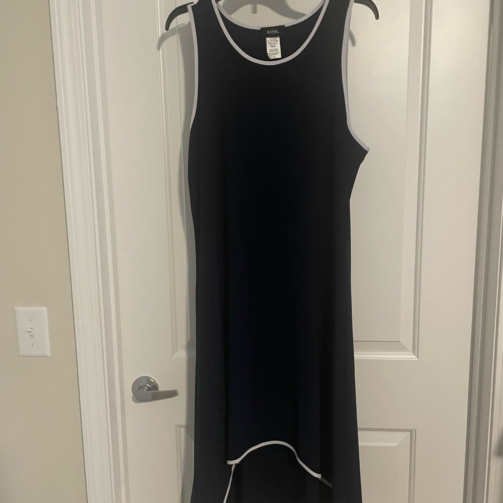 MSK Black and White High Low Dress